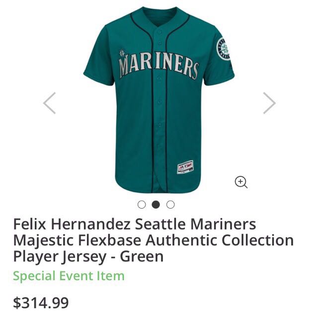 Seattle Mariners Blank Black Jersey Sz. M