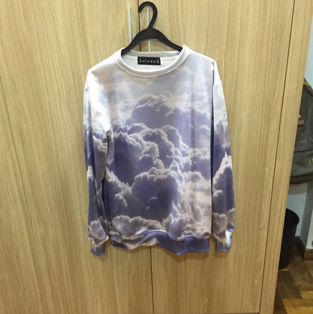 cloud print sweater