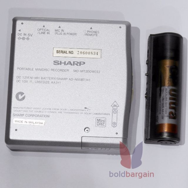 SHARP MD-MT200 Portable Mini Disc Player Recorder MD MDLP Walkman ...