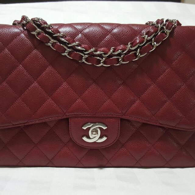 Chanel dark red bag online