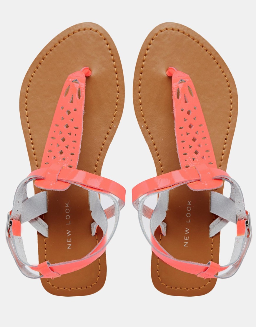 new look coral sandals