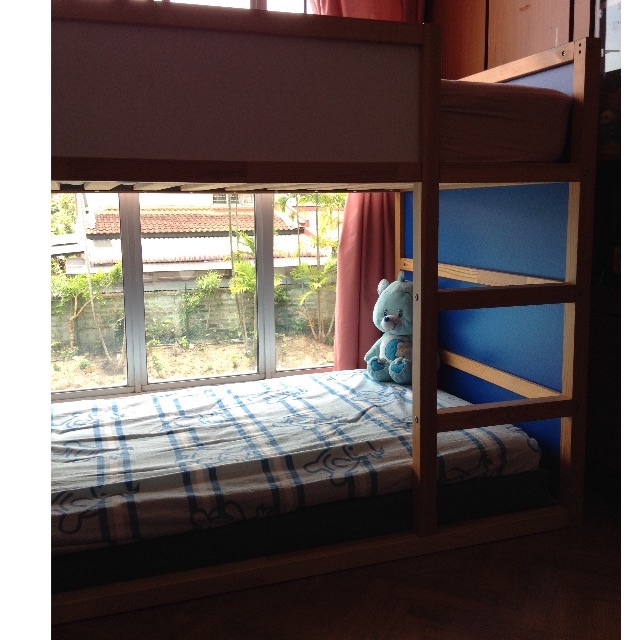 Reversible IKEA bunk bed with mattress, Furniture & Home Living