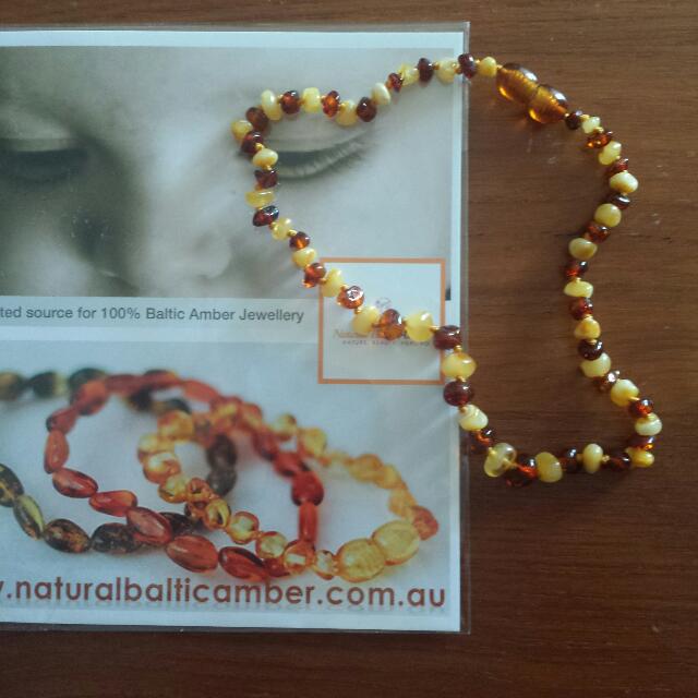Authentic Baltic Amber Teething Necklace Babies Kids Nursing