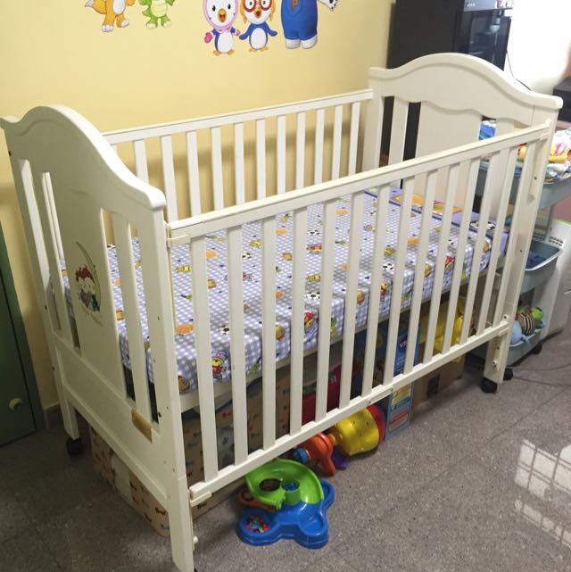 Bebe Mignon Baby Cot With Mattress Babies Kids Baby Nursery Kids Furniture Cots Cribs On Carousell