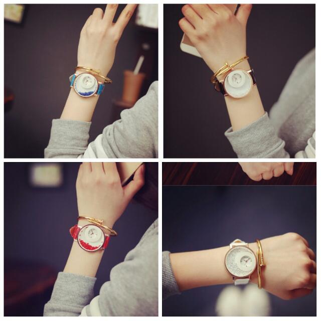 White wrist watch top for ladies