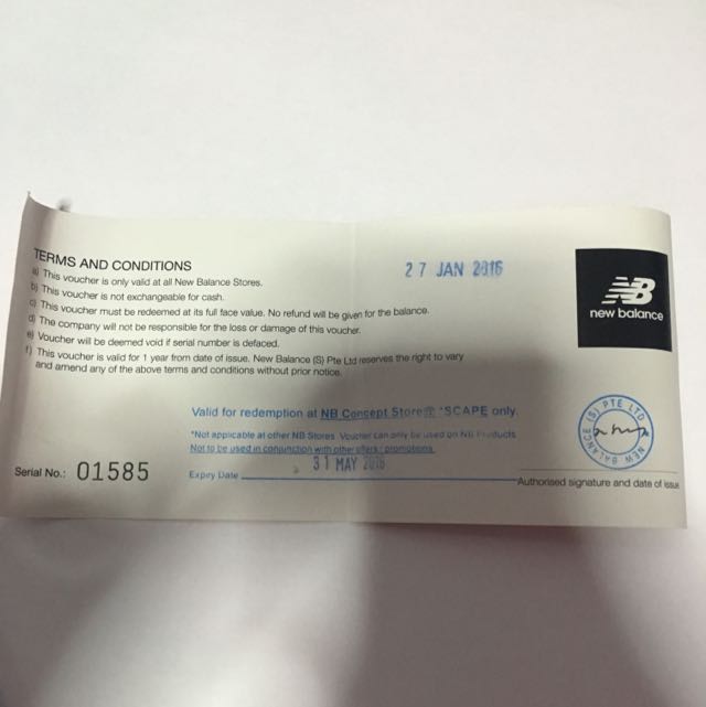 New Balance 50 Gift Voucher, Tickets & Vouchers, Vouchers on Carousell
