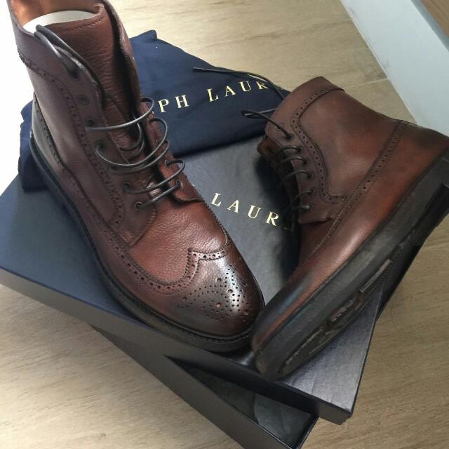 Ralph Lauren Wingtip Boots, Men's 