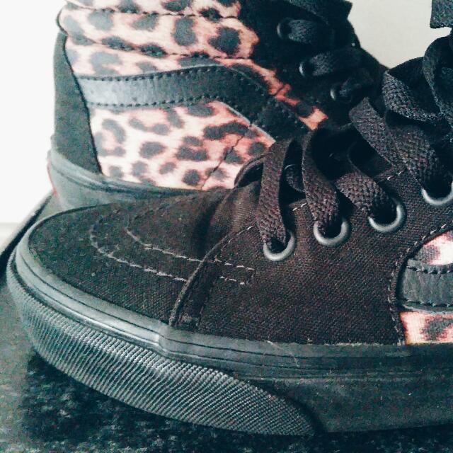 Vans Sk8 Hi Leopard Black TrueWhite Women s Fashion Footwear Sneakers on Carousell