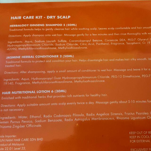 Price Reduced Yun Nam Hair Care Kit For Dry Scalp Travel Pack