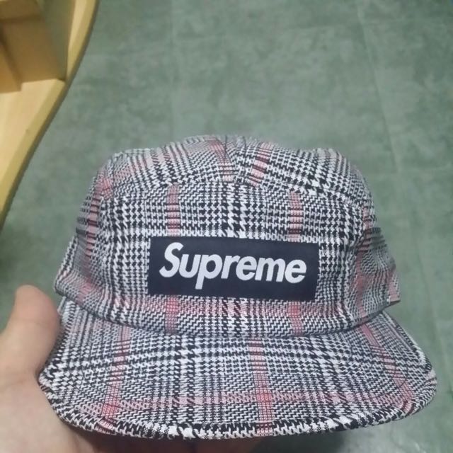 supreme plaid camp cap
