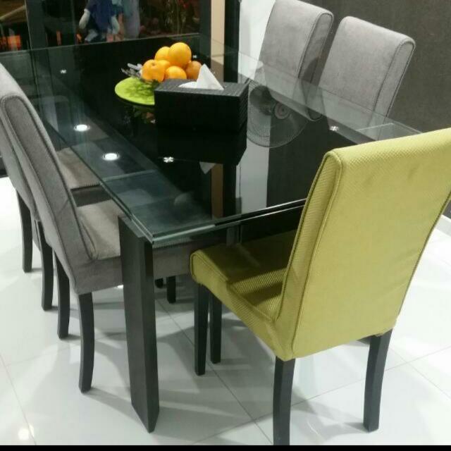 SOLD!!!! Used GLASS DINING TABLE, Furniture & Home Living, Furniture