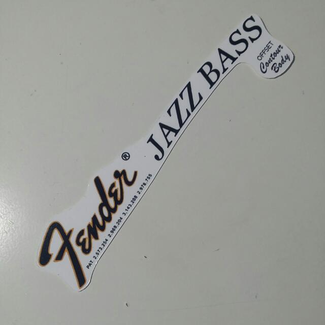 Fender jazz bass waterslide decal top
