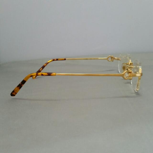 Vintage Cartier 18K Solid Gold Prescription Eyeglasses Frame, Luxury on