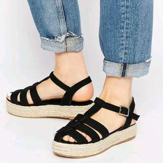 JEEZE Gladiator Espadrilles 楔型鞋