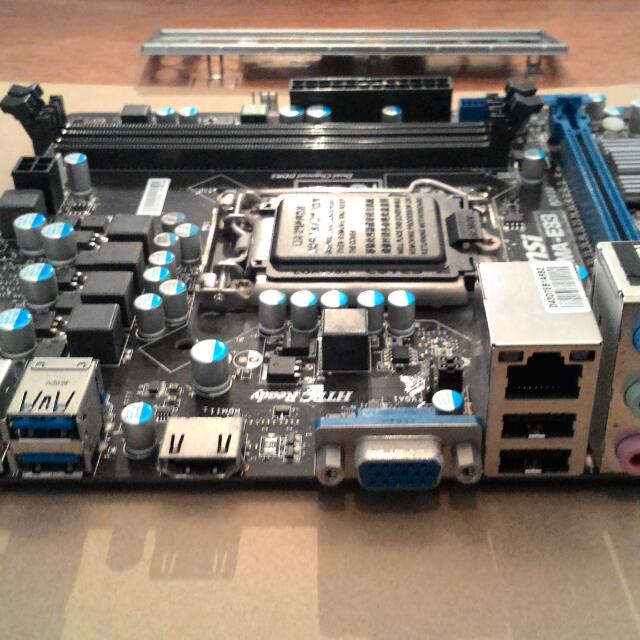 MSI B75MA-E33 M-ATX LGA1155 Motherboard, Computers & Tech, Parts ...