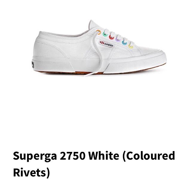 Superga 2750 shop white (coloured rivets)