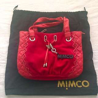 MIMCO quilted red handbag with keychain