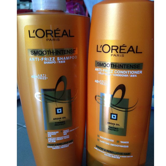Loreal Smooth Intense Anti Frizz Shampoo Conditioner 650ml Health Beauty On Carousell