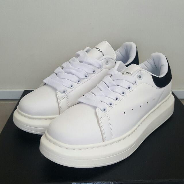 White 'Larry' Low-top Faux Leather 