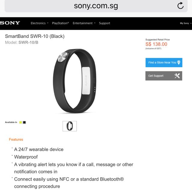 Sony smartband swr10 clearance
