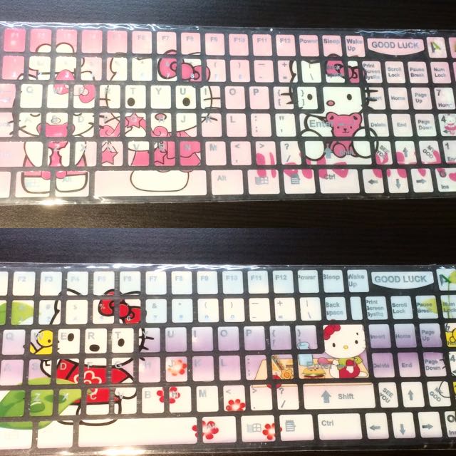 Hello Kitty Keyboard Stickers, Hobbies & Toys, Stationery & Craft