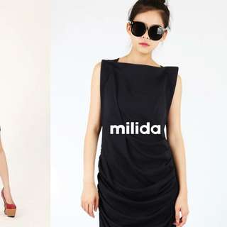 法國品牌Milida 手工黑色無袖洋裝