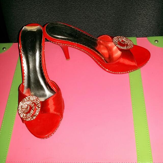 crazy red heels