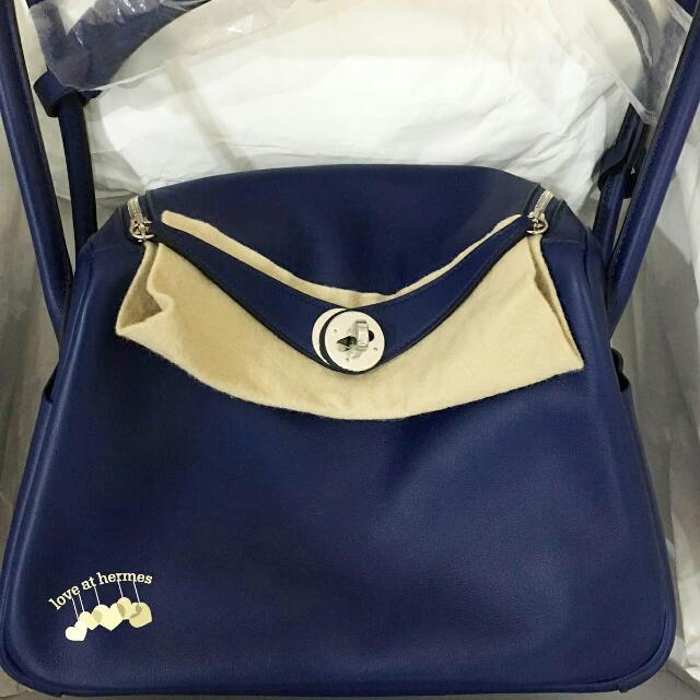 Hermes Lindy 30 Bleu Nuit Clemence bag GHW, Luxury, Bags & Wallets on  Carousell