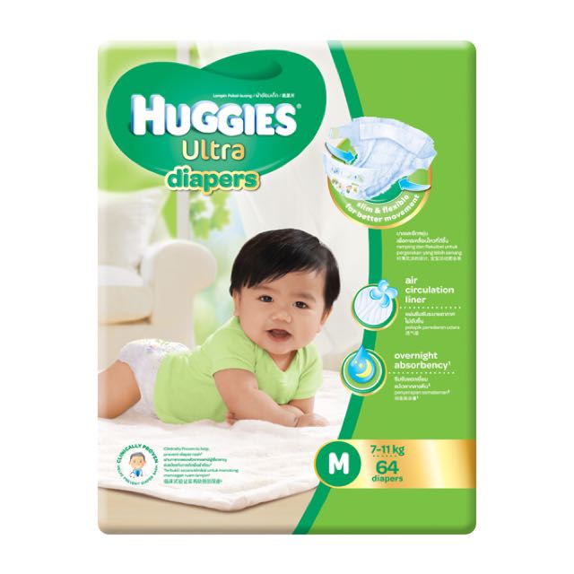 Huggies Ultra diapers Size M, Babies & Kids, Bathing & Changing ...