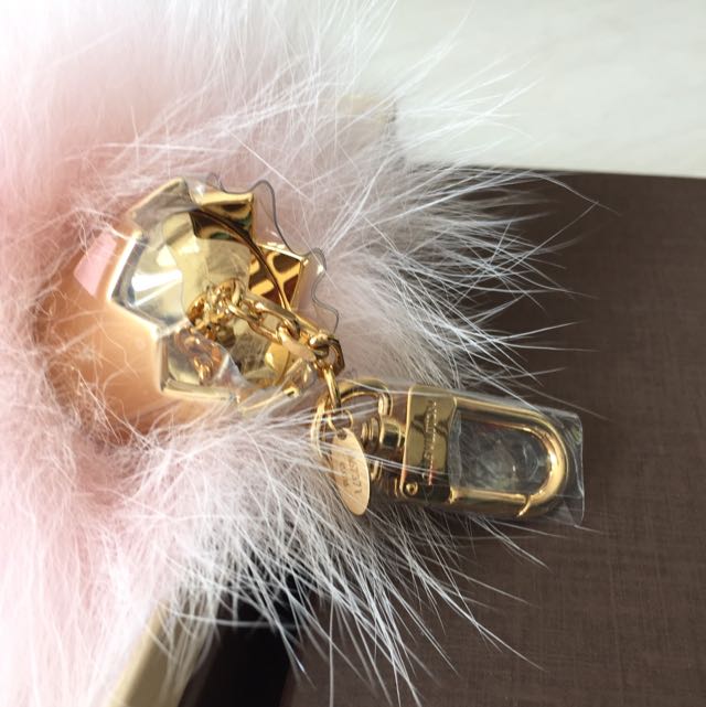 Louis Vuitton Powder Pink Fur Fuzzy Bubble Bag Charm Louis Vuitton