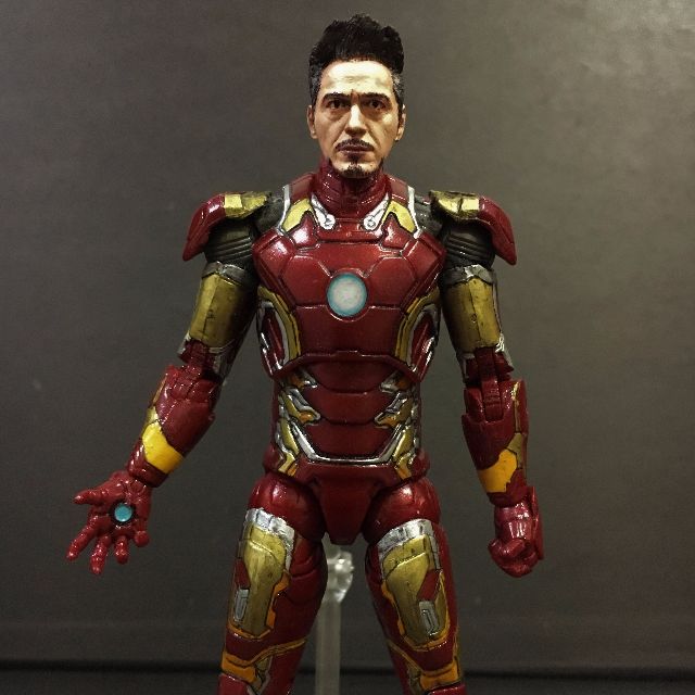 ML223 Custom Sculpt Cast Tony Stark head use w/6" Marvel Legends 