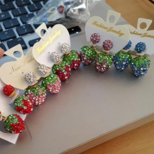 Dior strawberry shop earrings
