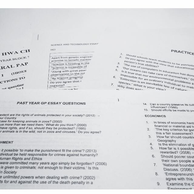 Analysis And Synthesis Essay Examples Of High School Essays also Persuasive Essay Ideas For High School Hci Gp Essay Questions Compiled Books Stationery On Carousell Help For College