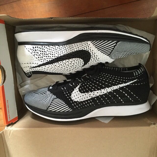 Nike Flyknit Racer Black White Black Tongue Men s Fashion Footwear Sneakers on Carousell