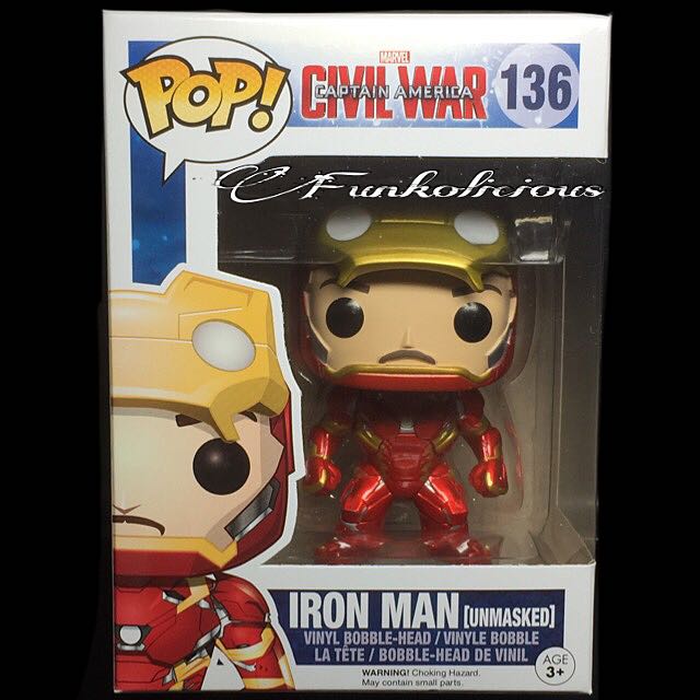 funko pop iron man unmasked civil war
