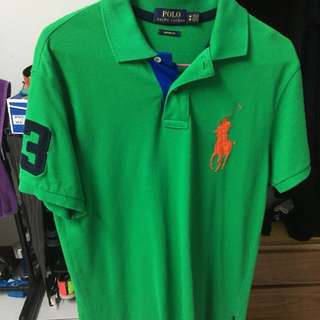 Ralph Lauren Polo 大馬 短袖 Polo衫 綠色橘馬