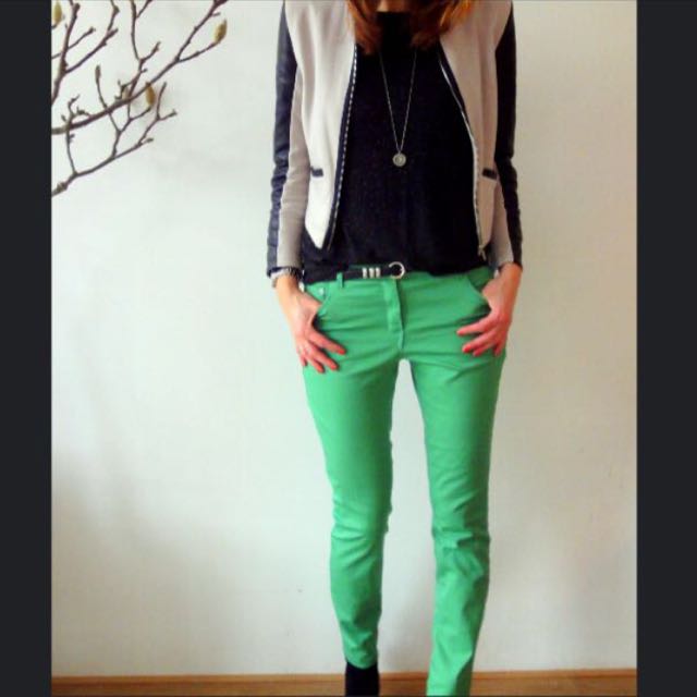 pale green jeans
