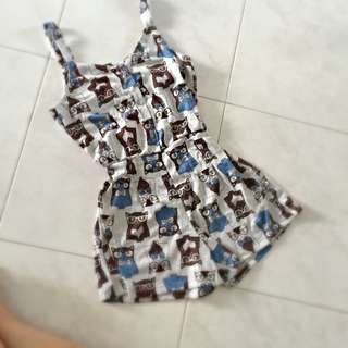 BN Owl Button Romper