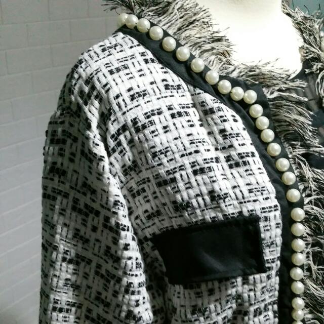 Plus size hot sale chanel style jacket
