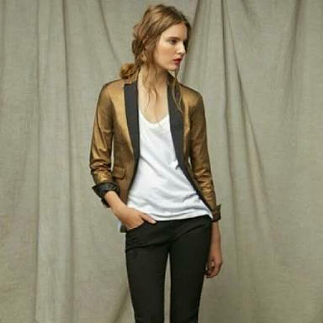 gold blazer zara
