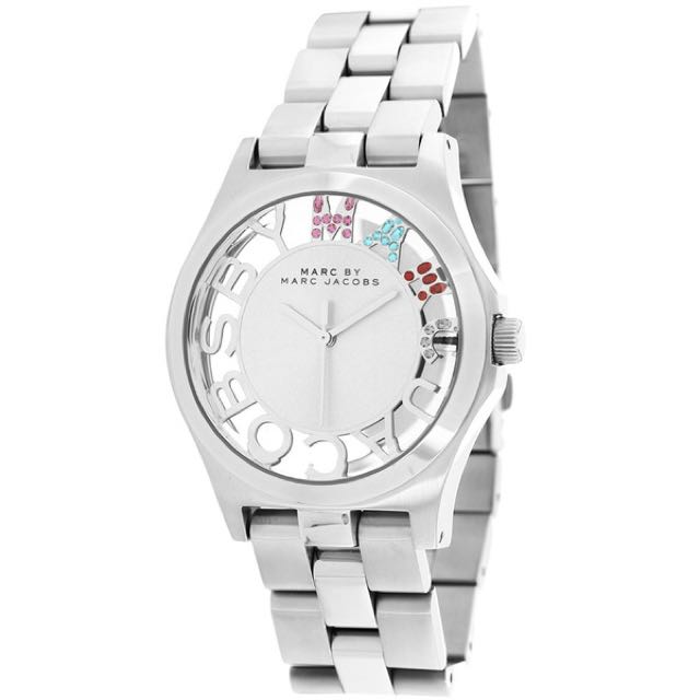 Marc Jacobs Henry Skeleton Silver Glitz Watch