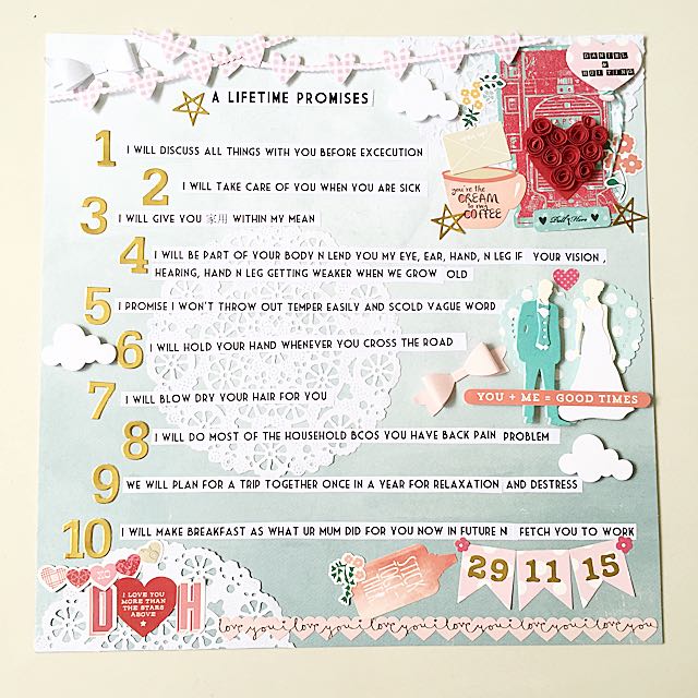Wedding Vows Promises Scrapbook Layout Design Craft On Carousell