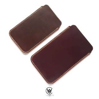 Handmade Genuine Full Grain Leather Minimalist Phone Sleeve | Handcrafted | Handstitched | D33