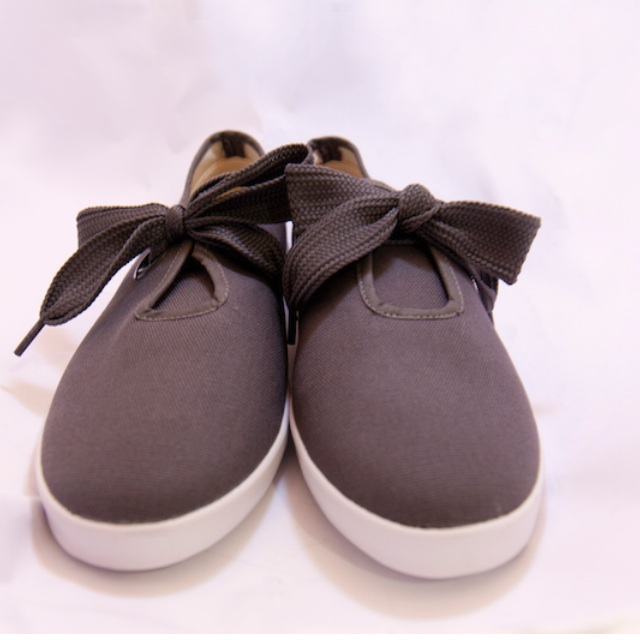 Taiwan FUFA Grey Ribbon Shoes, Loafers 