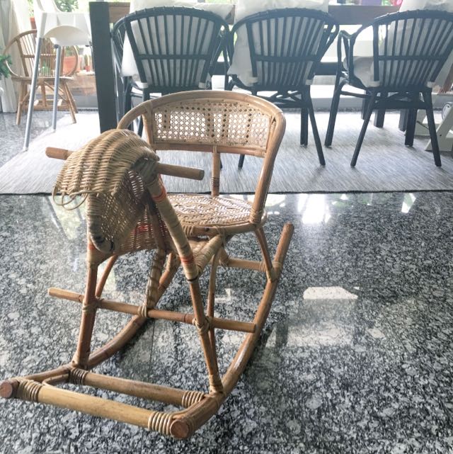 vintage looking rattan rocking horse babies kids baby nursery kids furniture kids tables chairs on carousell