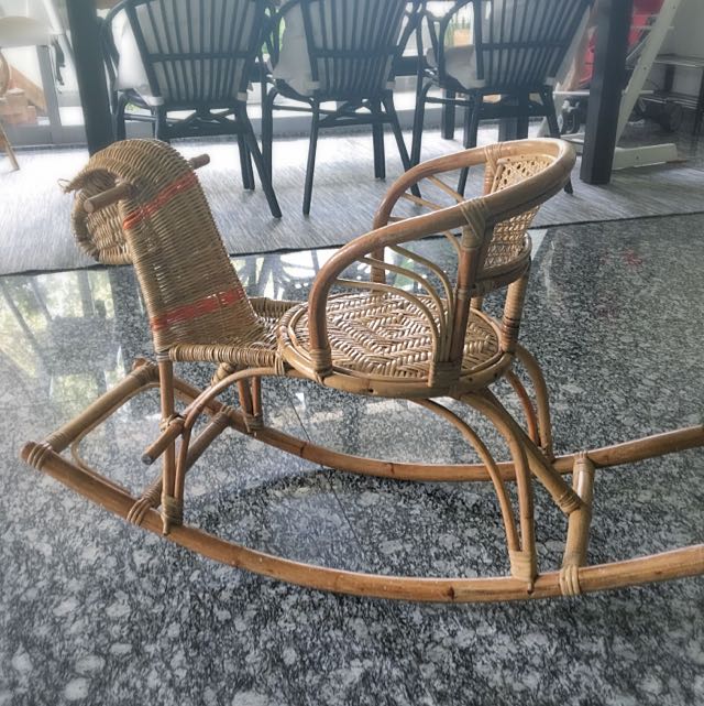 vintage looking rattan rocking horse babies kids baby nursery kids furniture kids tables chairs on carousell