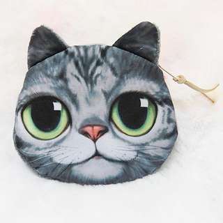 貓咪零錢包(綠眼美短) 大眼貓 貓頭包 貓臉包