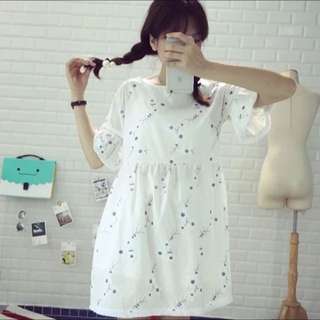 (INSTOCK) White Floral design dress