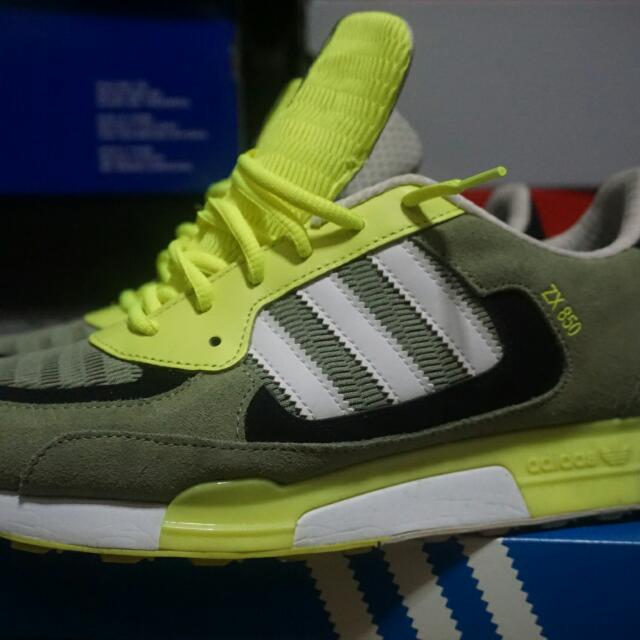 Adidas ZX 850- Olive/Electric green, Men's Fashion on Carousell