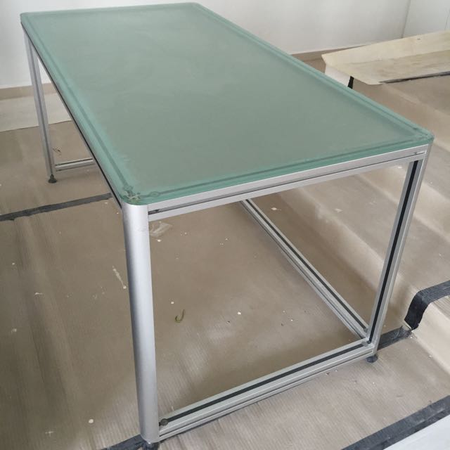 Frosted Glass Aluminium Study Table